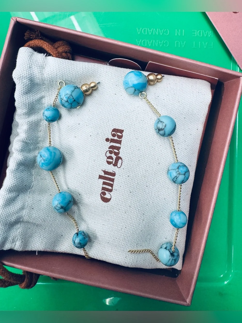 Cult Gaia Atum Earring in Ibiza Turquoise NIB